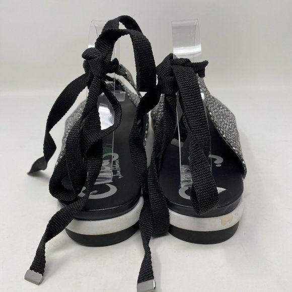 Circus Sam Edelman Riley Sandal Women's 9M Strappy Laced Platform Black Contrast - Picture 11 of 14